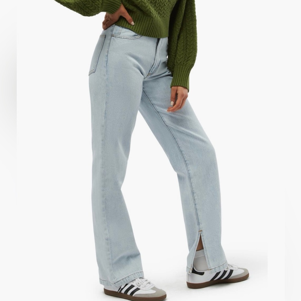 NWT WeWoreWhat Mom Slit Straight Leg Jeans